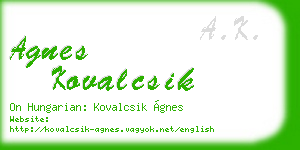 agnes kovalcsik business card